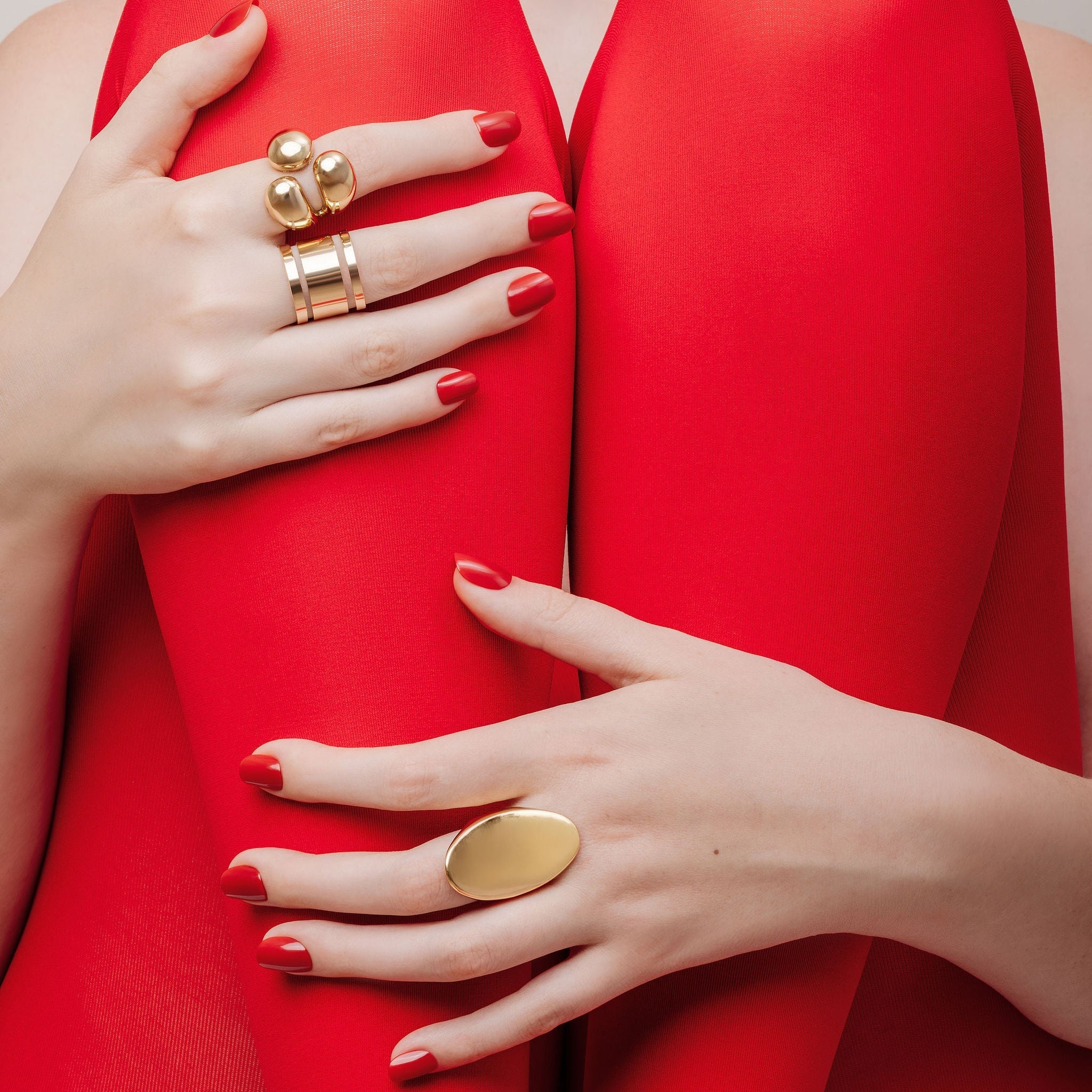 Classic red manicure with attitude