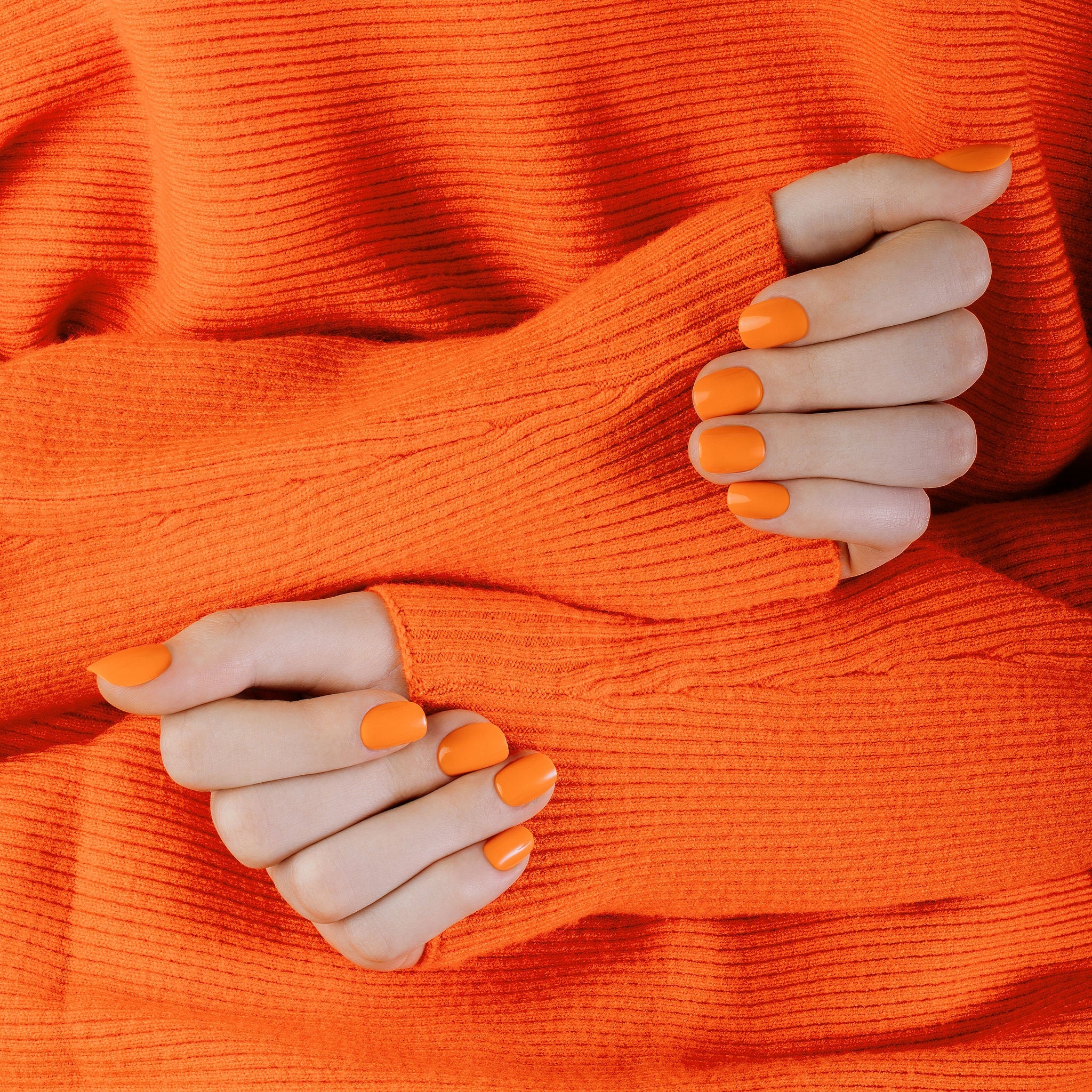 Orange press on nails